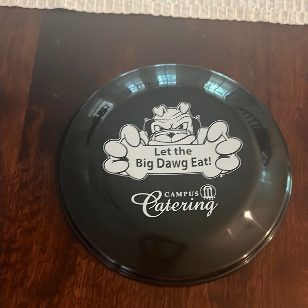 Campus Catering Black Frisbee.  UGA